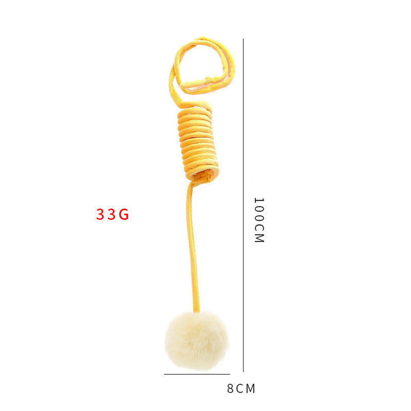 Spring Cat Toy – Plush Bell & Rabbit Hair Ball Interactive Bouncer