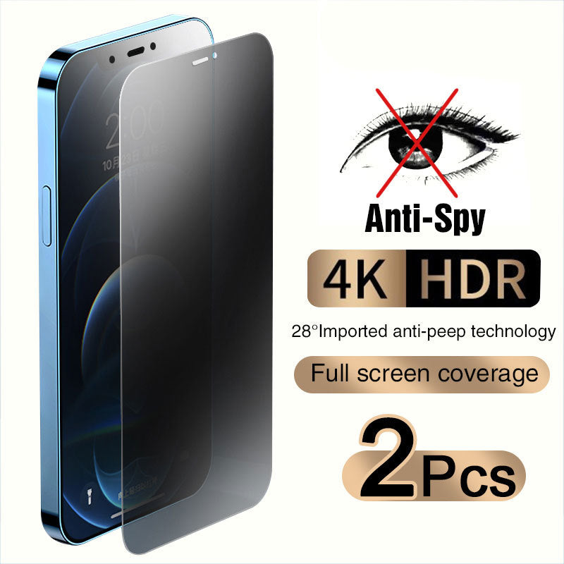 Anti-Peep Tempered Glass iPhone Screen Protector – Privacy + HD Clarity