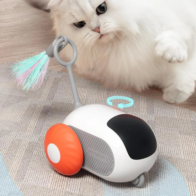 Crazy-Joy Remote Control Cat Toy Car – 2 Modes, Auto & Manual, Obstacle Avoidance