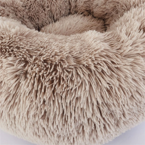 Fluffy Round Pet Bed – Plush Donut Bed for Dogs & Cats of All Sizes