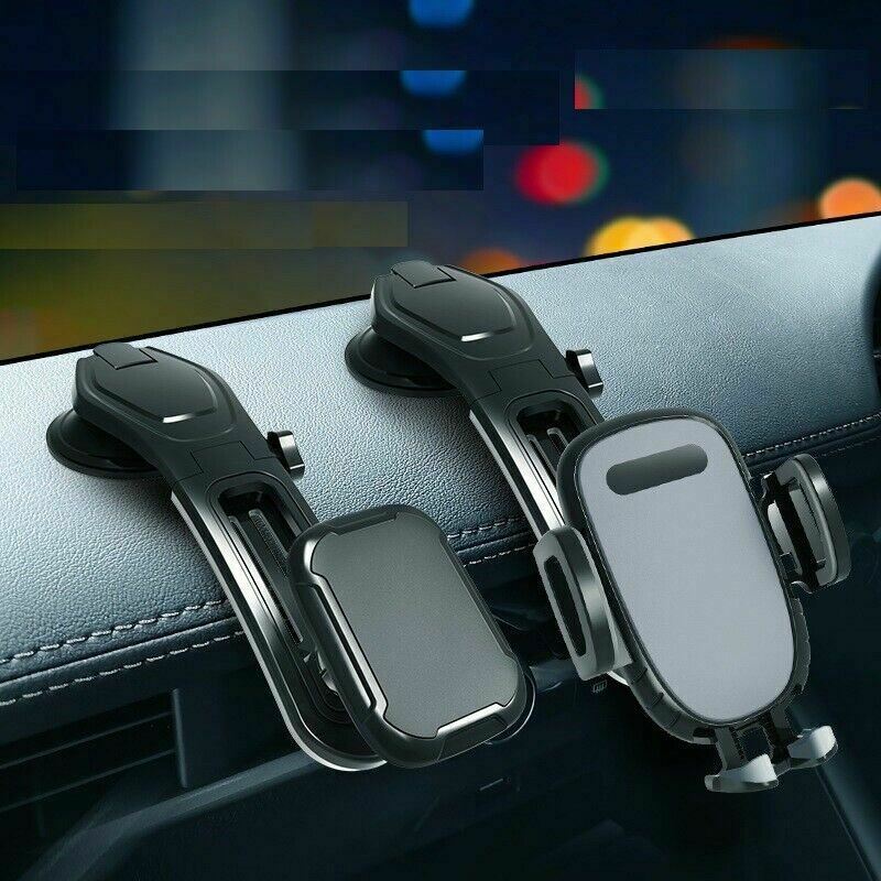 Universal Car Phone Mount – Dashboard & Windshield Holder with One-Touch Lock and 360° Rotation