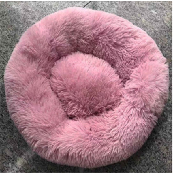 Fluffy Round Pet Bed – Plush Donut Bed for Dogs & Cats of All Sizes