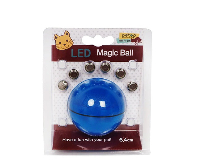 360° Rotating Cat Ball Toy with LED Lights, Feather, Bell & Catnip – USB Rechargeable – grooming kit