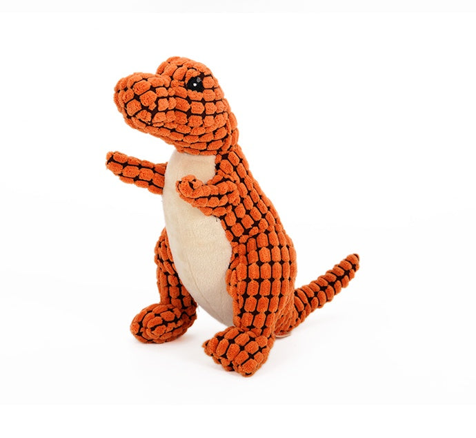 25cm Dinosaur Plush Dog Toy – Soft Squeaky Chew Toy for Small & Medium Dogs – grooming kit
