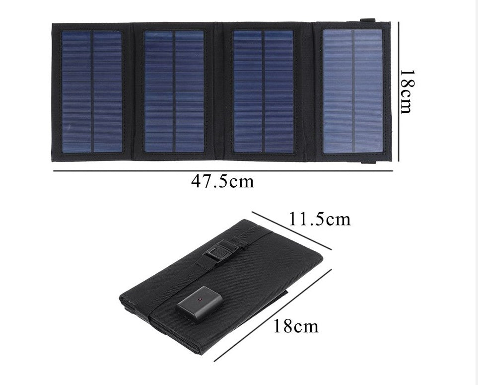 7W Folding Solar Charger – Portable USB Solar Panel for Camping & Emergency Use – power-bank