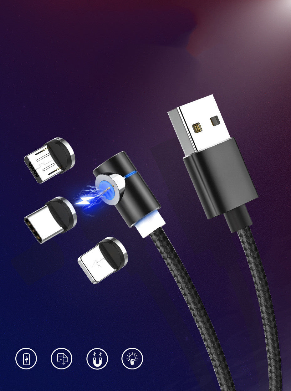 360° Magnetic Charging Cable – Fast Charge with LED for iPhone, Android & Type-C – car-accessory