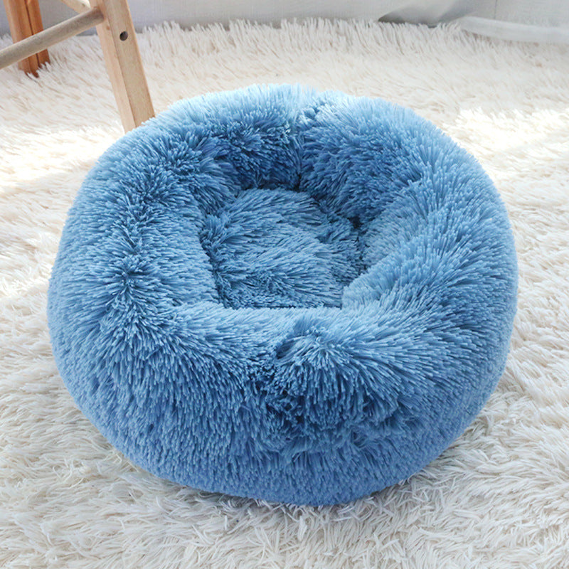 Plush Donut Pet Bed – Calming Nest for Dogs & Cats in 13 Colors