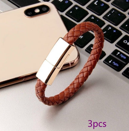 2-in-1 Leather USB Charging Bracelet – Wearable Charging Cable – power-bank