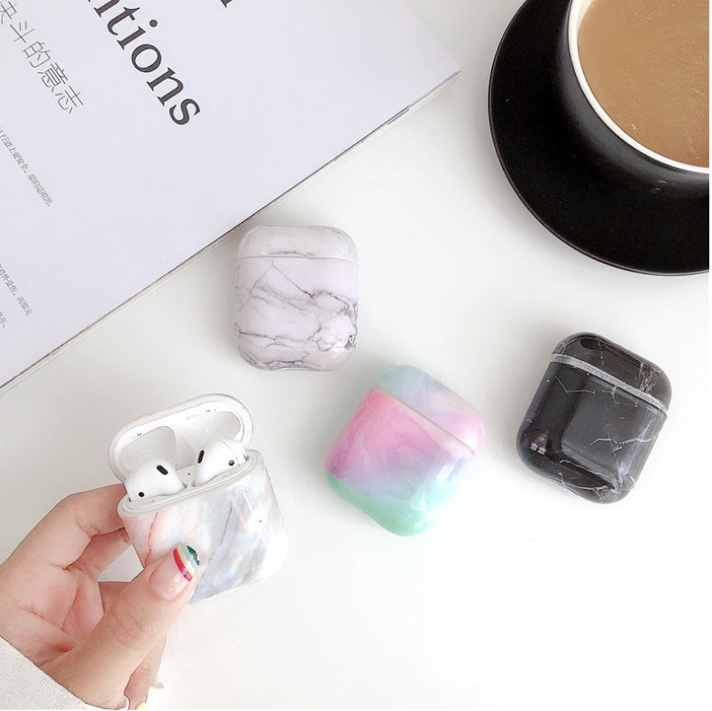 Luxury White Marble AirPods Case – Protective Cover for AirPods 1 & 2