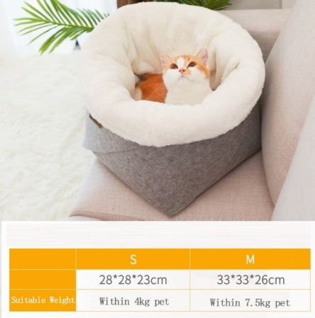 Windproof Cat House – Warm & Removable Nest for Indoor Winter Comfort