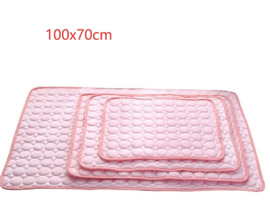 Ice Silk Pet Cooling Pad – Breathable Summer Mat for Dogs & Cats (No Water Needed)