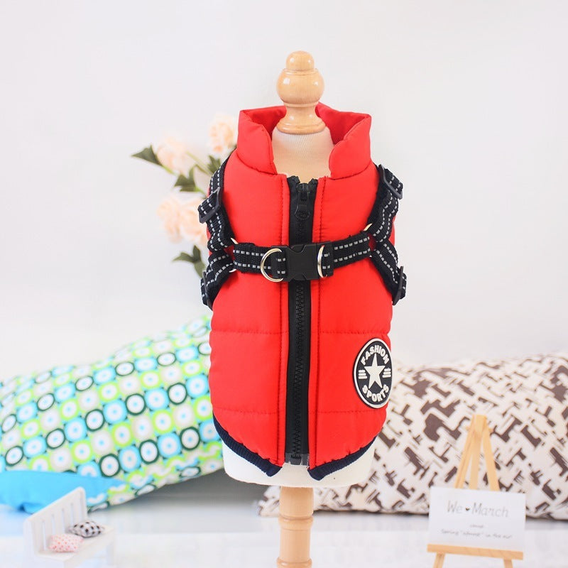 Waterproof Winter Dog Coat with Built-In Harness – Warm & Windproof
