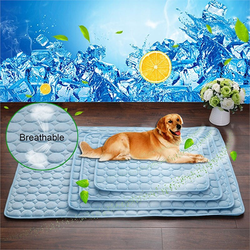 Ice Silk Pet Cooling Pad – Breathable Summer Mat for Dogs & Cats (No Water Needed)