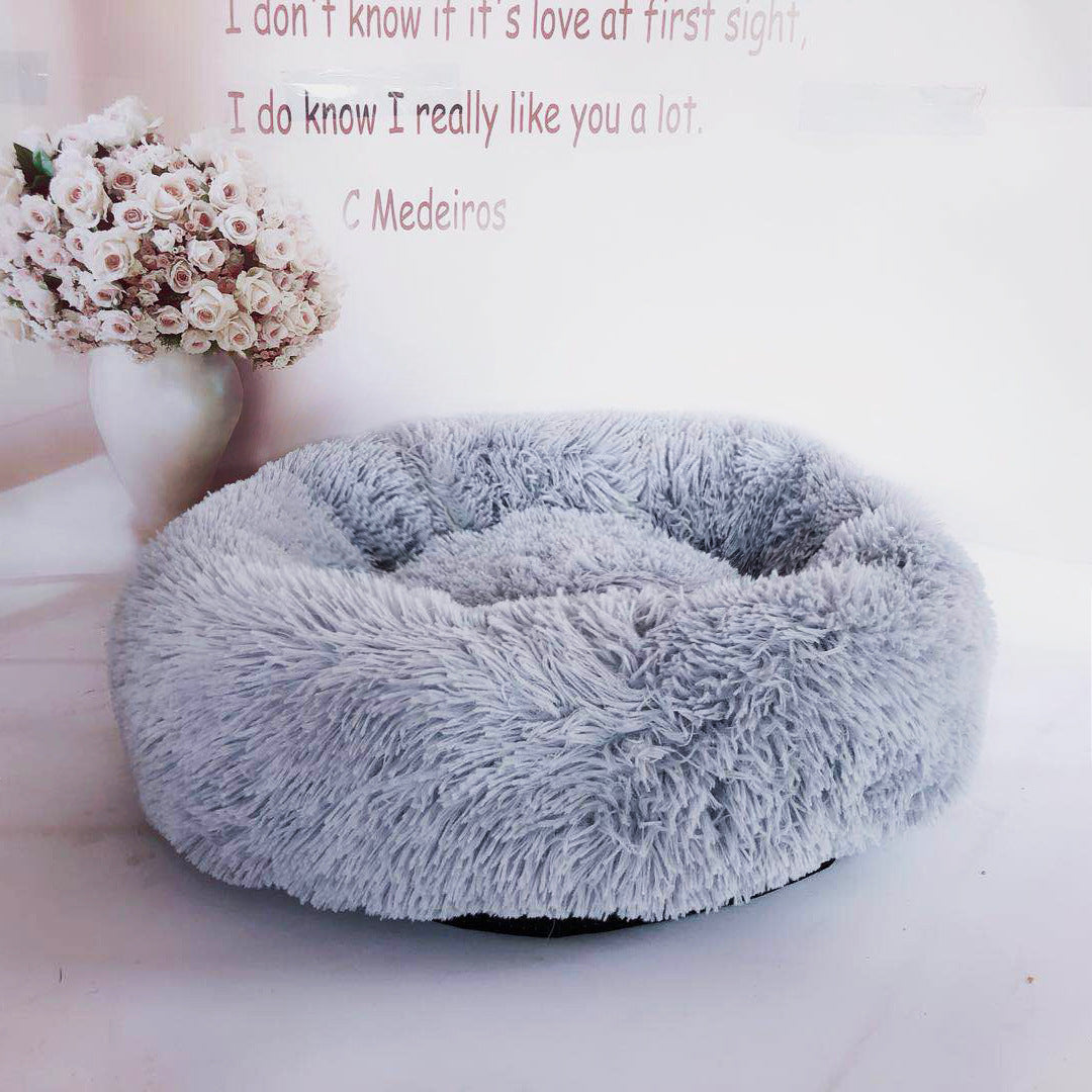 Plush Donut Pet Bed – Calming Nest for Dogs & Cats in 13 Colors