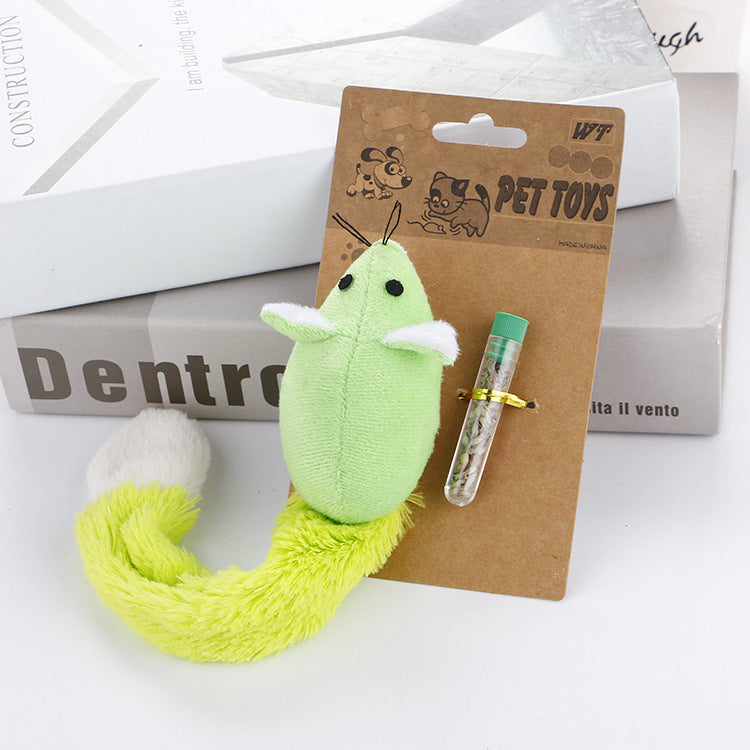 Plush Catnip Mouse Toy for Cats – Refillable Mint Pouch & Soft Fabric