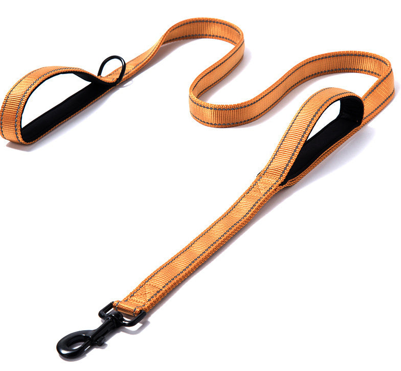 Reflective Dual-Handle Dog Leash – 180cm Safe Control for Day & Night Walks