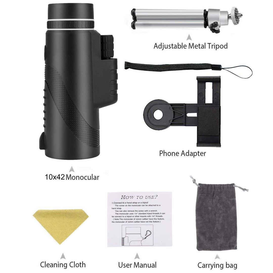 40X Waterproof HD Monocular Telescope – Compact Zoom Scope for Outdoors – tech-gadget
