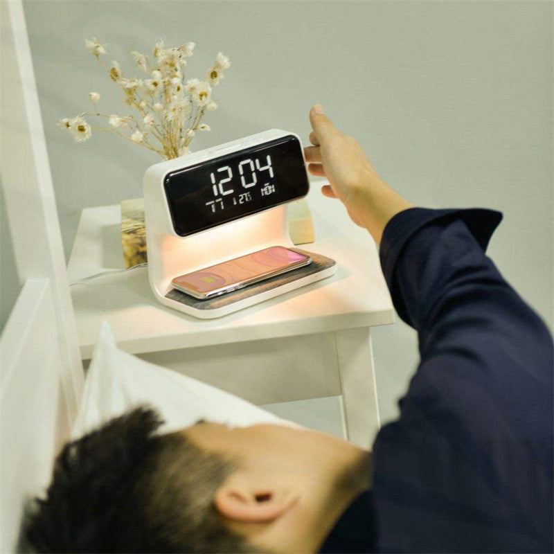 3-in-1 Bedside Lamp | Wireless Charger + Alarm Clock + Light – power-bank