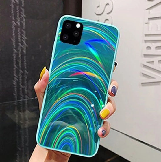 3D Rainbow Glitter Gradient Phone Case – Sparkly Soft Edge Full Cover – phone-case
