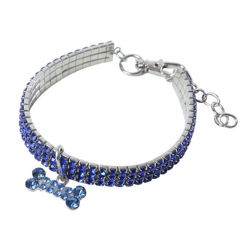 Crystal Rhinestone Pet Collar – Bling Necklace for Small Dogs & Cats