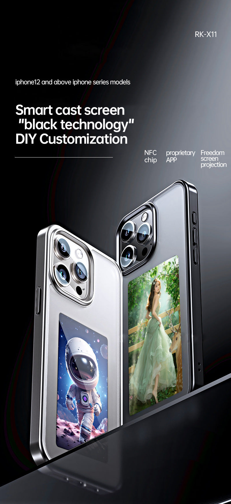 Mirror DIY iPhone Case with Magnetic Suction – TPU Protective Cover