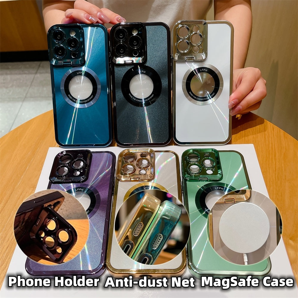 Electroplated Phone Case Luxury Plating CD Pattern Magsafe Bracket Case For  12 13 14 Pro Max Invisible Camera Stand Holder Lens Holder Magnetic Suction - JEFF's Favorite Picks