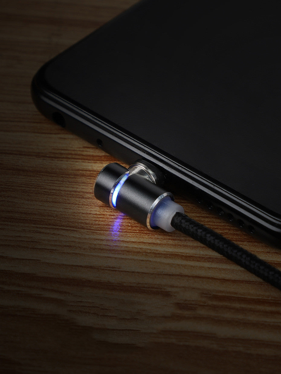 360° Magnetic Charging Cable – Fast Charge with LED for iPhone, Android & Type-C – car-accessory