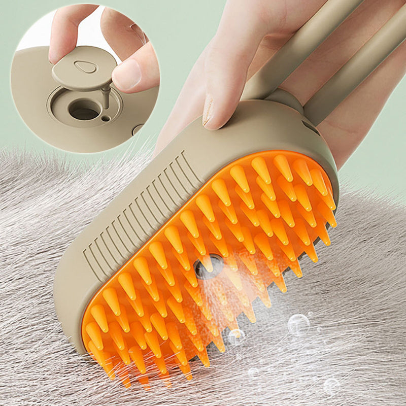 3-in-1 Electric Steam Pet Brush – Anti-Static Grooming Tool for Dogs & Cats – grooming kit