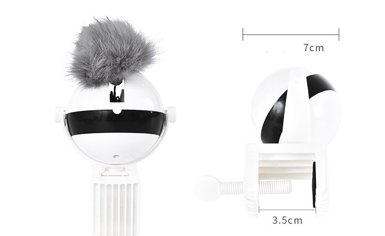 Electric Cat Toy Ball with Fur & Rope – Self-Moving Chase Toy