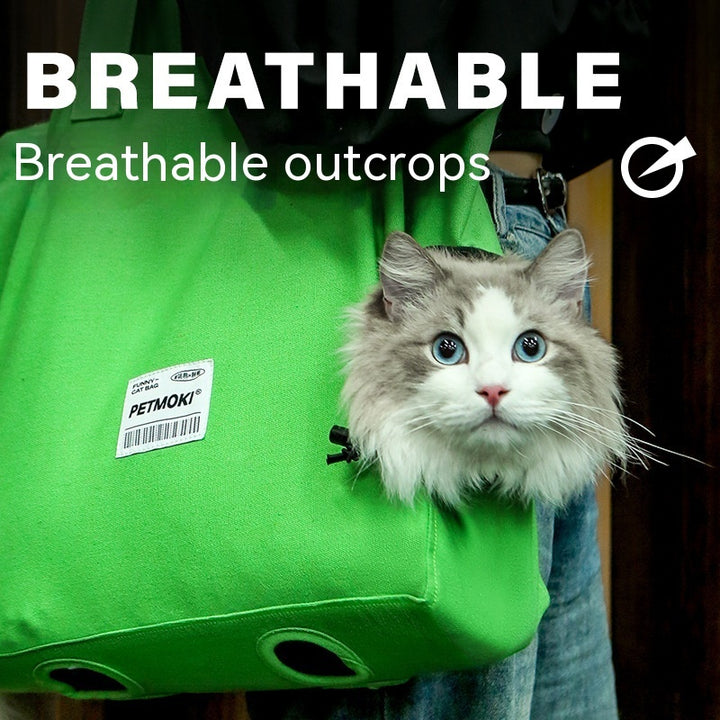 Canvas Pet Backpack Carrier – Comfortable & Breathable Travel Bag for Small Dogs & Cats (Green) – grooming kit