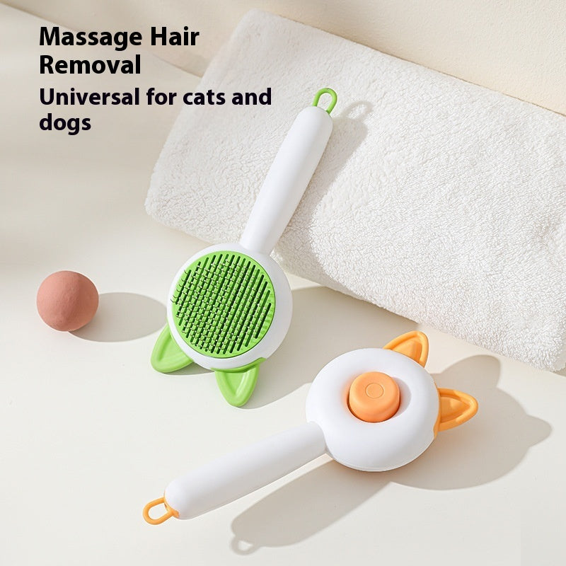 Pet Hair Removal Massage Comb – 2-in-1 Deshedding & Grooming Brush for Cats