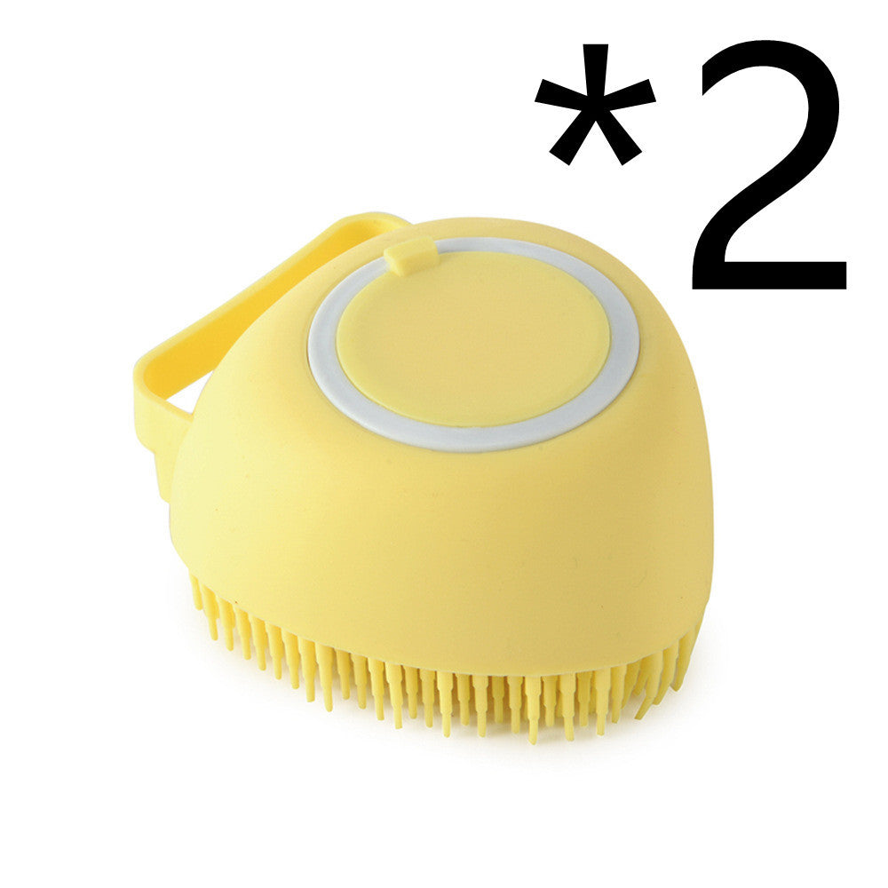 Silicone Pet Bath & Massage Brush – Gentle Grooming Tool with Shampoo Dispenser