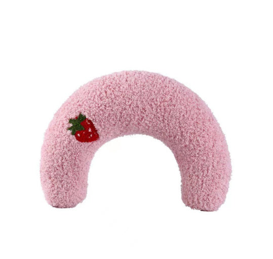 Plush Pet Calming Pillow – Half Donut Bed for Small Dogs & Cats (Up to 10 lbs)