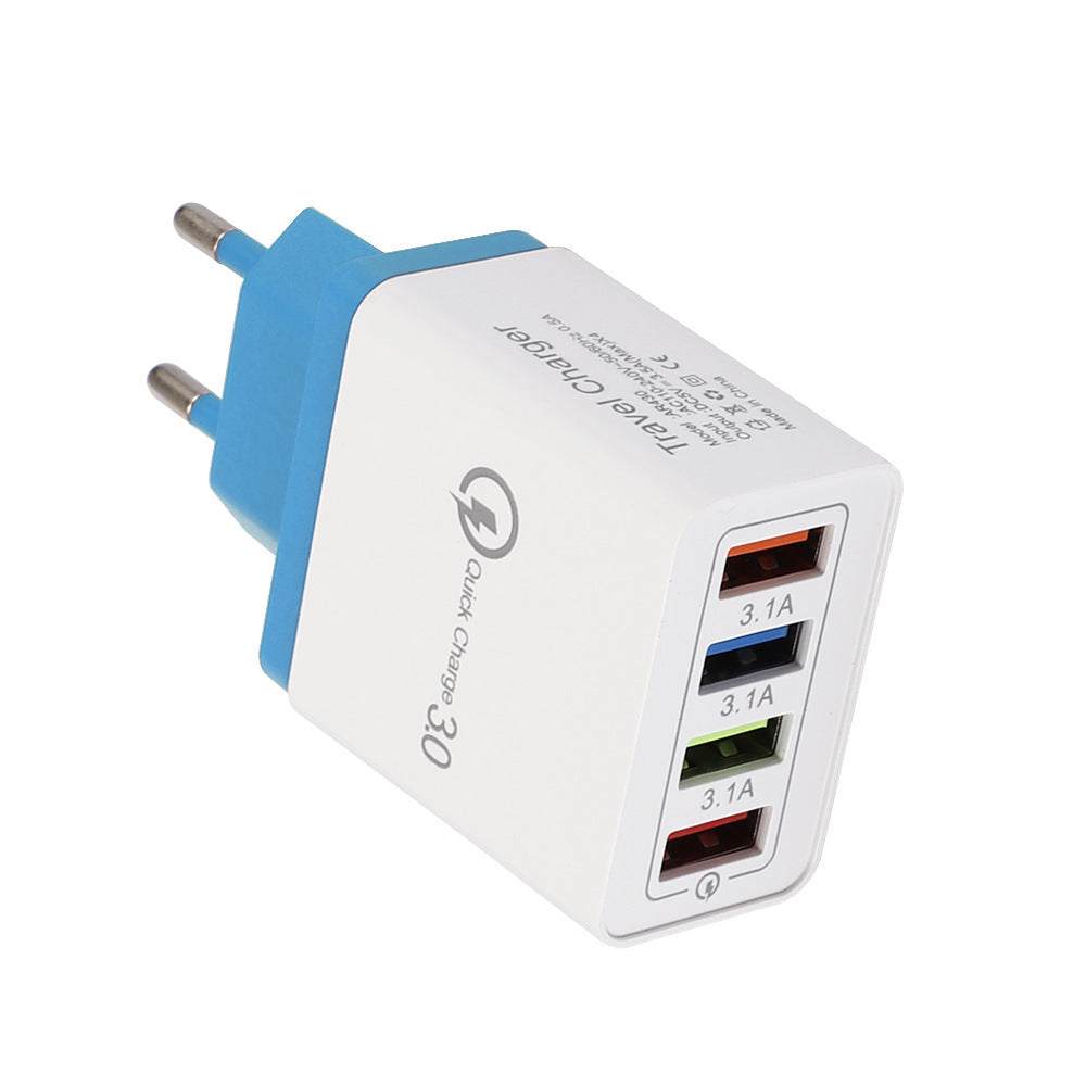 4-Port USB Wall Charger with Quick Charge 3.0 – EU/US Plug | Fast Multi-Device Charging – power-bank