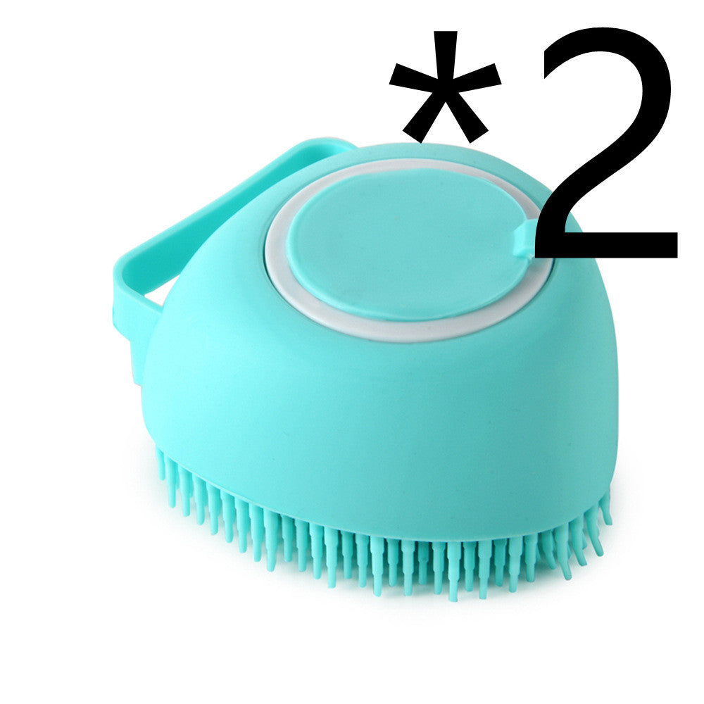 Silicone Pet Bath & Massage Brush – Gentle Grooming Tool with Shampoo Dispenser