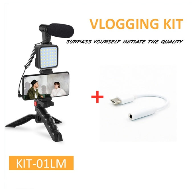 Universal Tripod Mic Set with Condenser Microphone – For iPhone, Smartphones & Cameras
