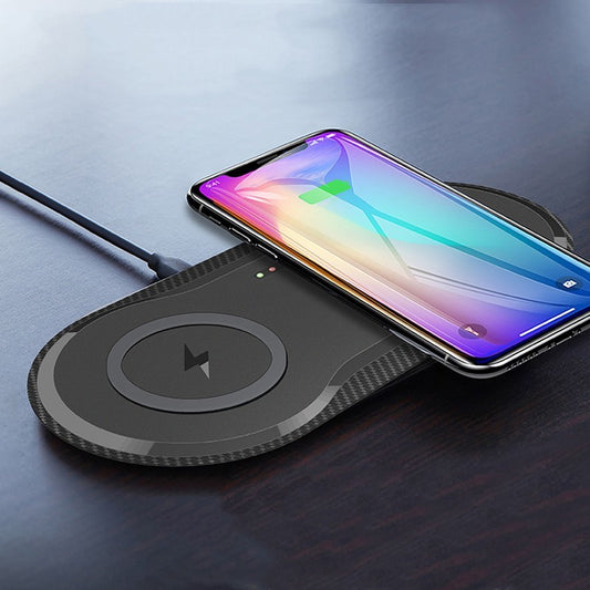 Dual Wireless Charger – 2-in-1 Qi-Certified Fast Charging Pad for iPhone & Android – power-bank
