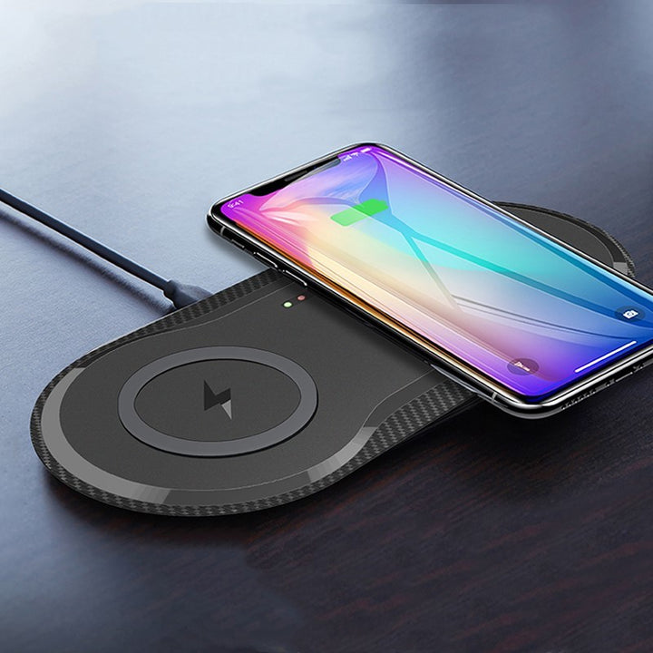 Dual Wireless Charger – 2-in-1 Qi-Certified Fast Charging Pad for iPhone & Android – power-bank