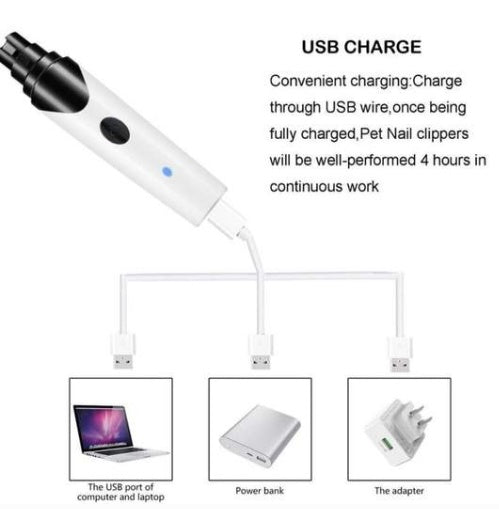USB Pet Nail Grinder – Quiet, Safe, Rechargeable Grooming Tool for Cats & Dogs