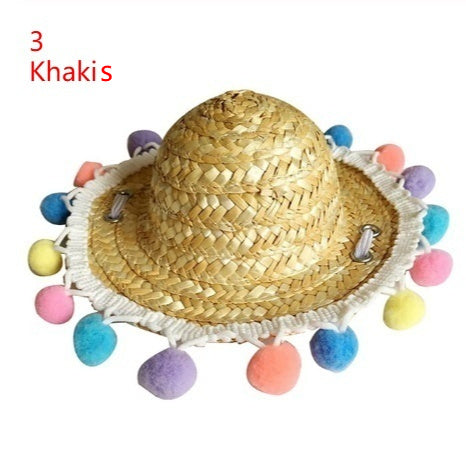 Pet Sunglasses & Straw Hat Set – Summer Outfit for Cats & Small Dogs