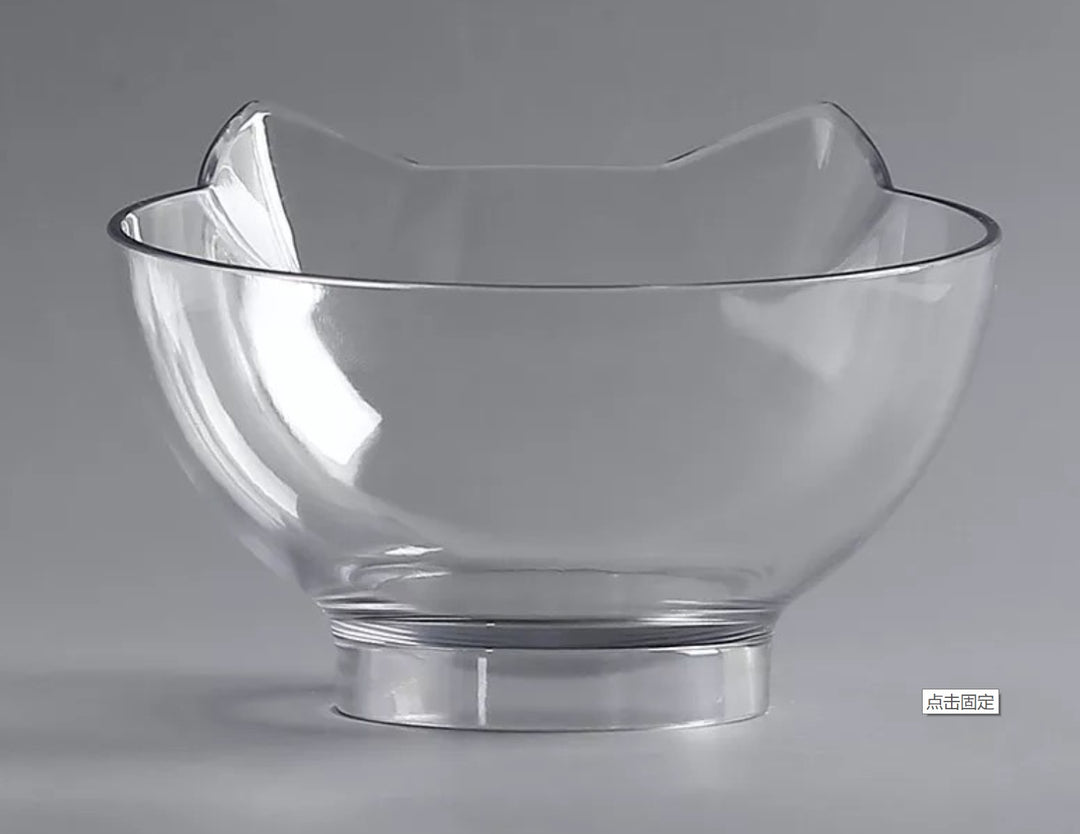 Ergonomic Cat Feeding Bowl – Tilted Transparent Design (Single or Double)