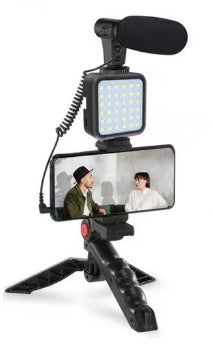 Universal Tripod Mic Set with Condenser Microphone – For iPhone, Smartphones & Cameras