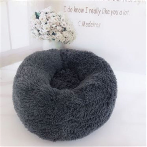 Fluffy Round Pet Bed – Plush Donut Bed for Dogs & Cats of All Sizes