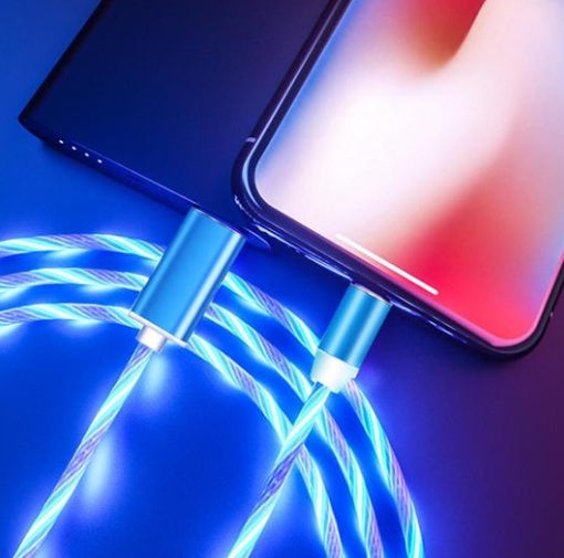 Circular Magnetic Charging Cable – LED Light, 2.1A Fast Charge for iPhone & Android