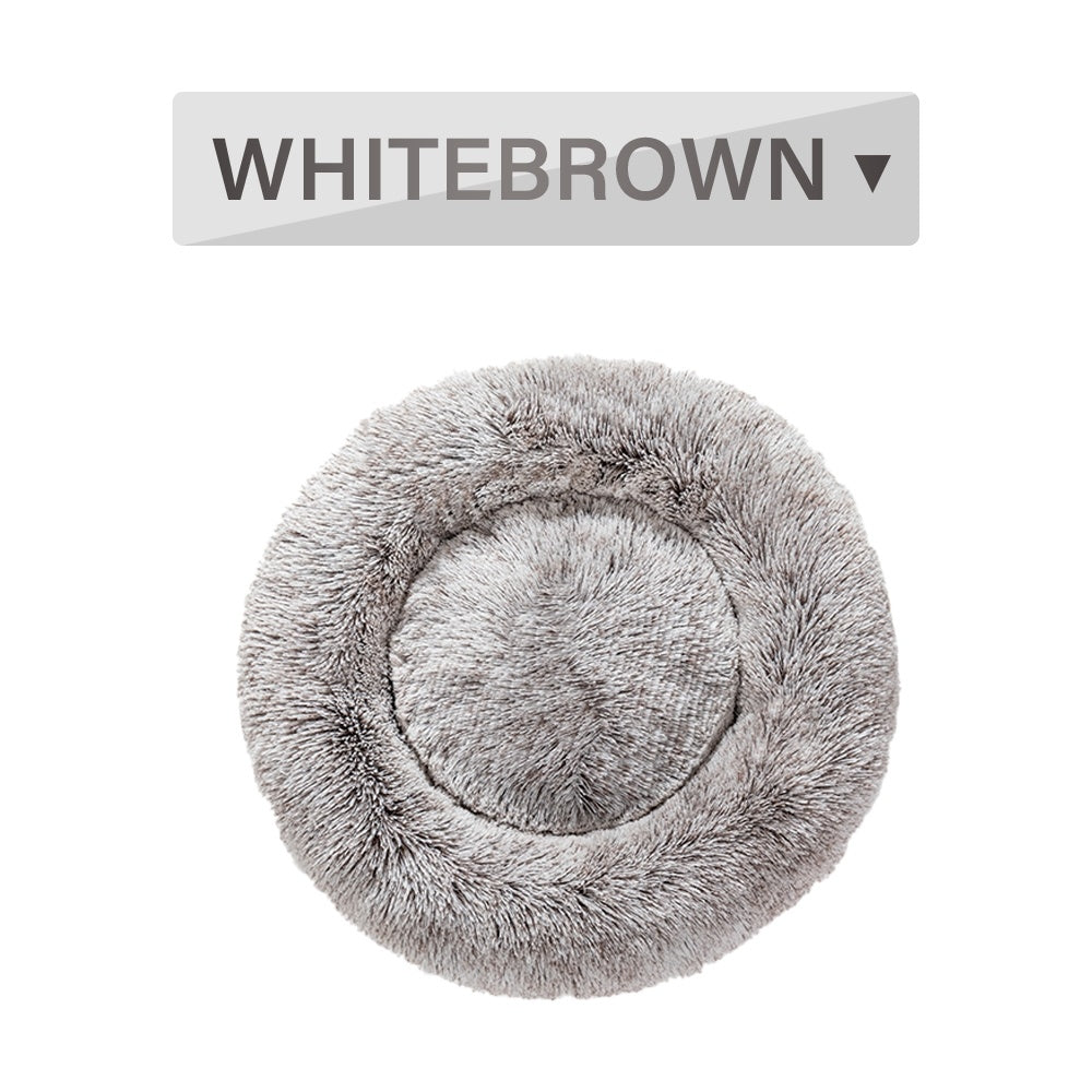 Fluffy Donut Dog Bed – Calming Plush Bed for Cats & Dogs (S–XL)