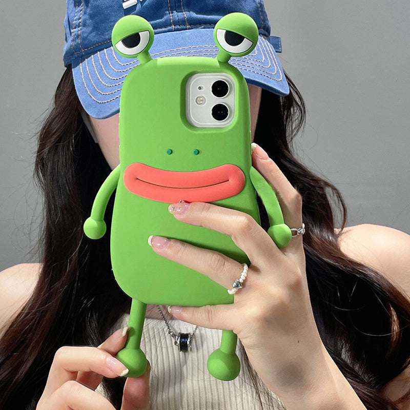 3D Cartoon Frog iPhone 12 / 12 Pro Case – Kawaii Shockproof Silicone Cover – phone-case