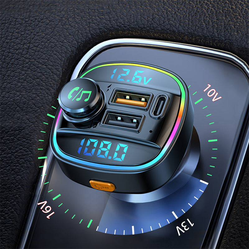 Bluetooth Car MP3 Charger – FM Transmitter, QC3.0/PD Fast Charging, RGB Display