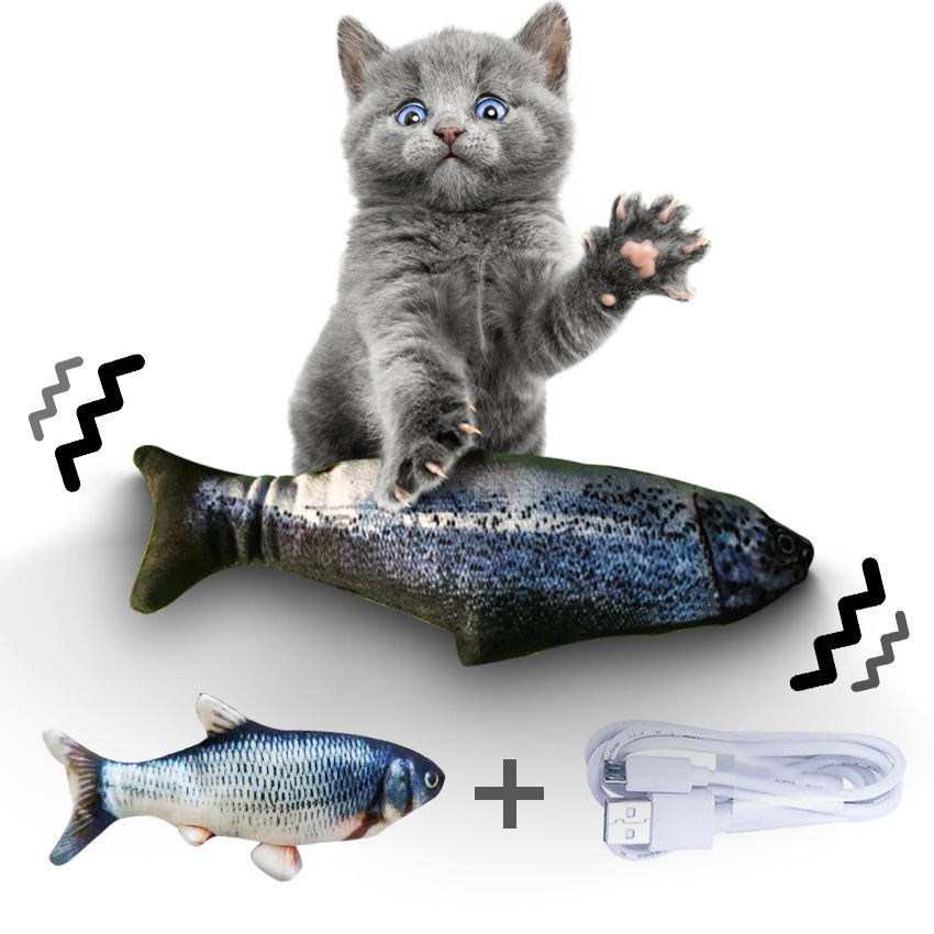 USB Flopping Fish Cat Toy – Rechargeable, Realistic & Safe for Solo Play