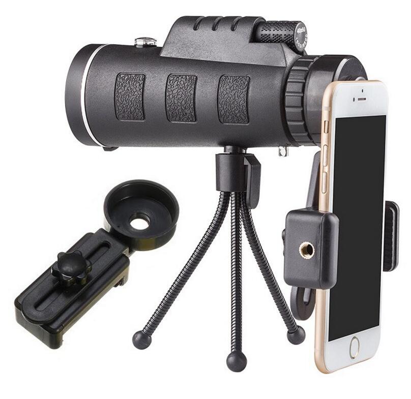 40x60 Monocular Telescope with Tripod & Phone Clip – Outdoor Spotting Scope for iPhone – tech-gadget