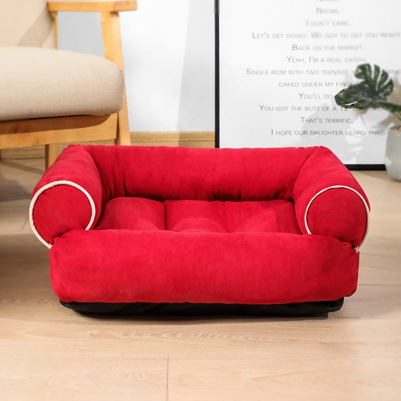 Plush Dog Sofa Bed – Orthopedic, Washable Comfort for Dogs & Cats of All Sizes